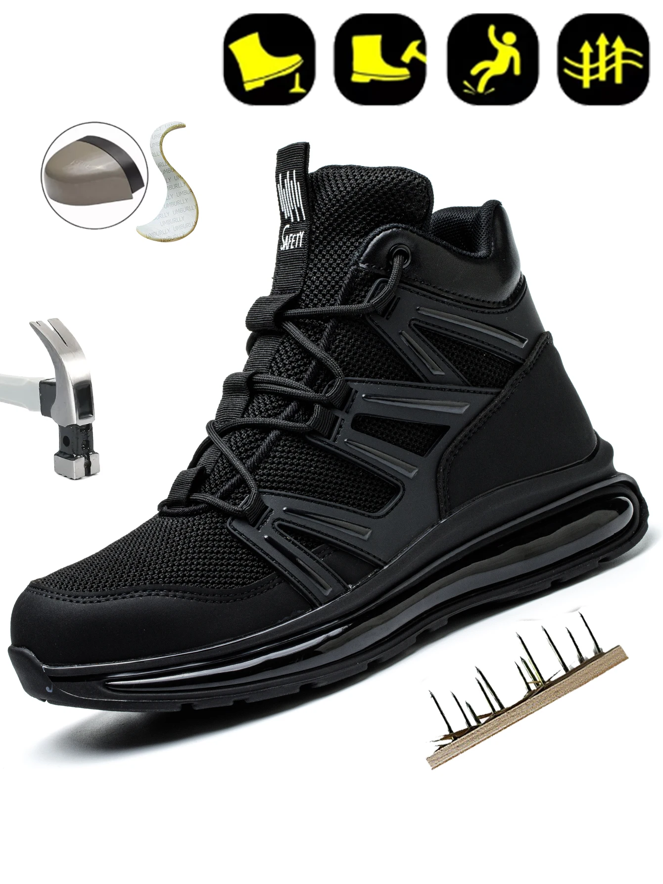 Men Work Safety Shoes Anti-smashing Steel Toe Cap Working Boots Construction Indestructible Work Soft-Soled Sneakers Men Shoes