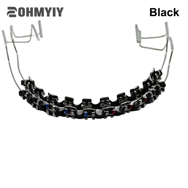 

1Pair Dental Metal Braces Archwire Without Hooks Metal Bracket And Orthodontic Ligature Ties Colorful Temporary Tooth Decoration