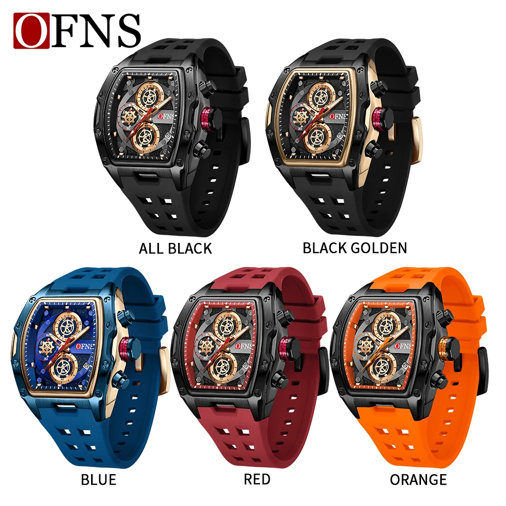 OFNS Luxury Business Quartz Men Watches Outdoor Sport Waterproof Luminous Watch Multifunctional Fashion Trend Timing Men Watches