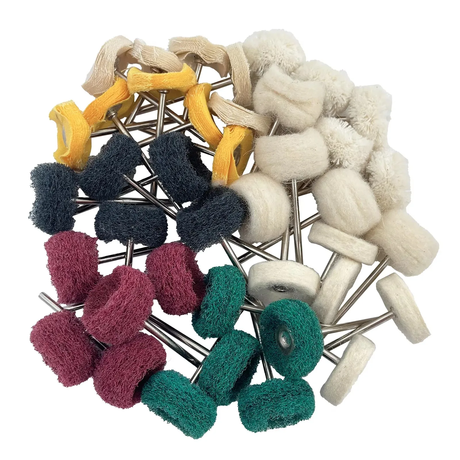 

10pcs Wheel Polishing Brushes 3/32'' Shank Cotton Felt Wool Polishing Wheels Compatible Rotary Tools for Grinding & Polishin