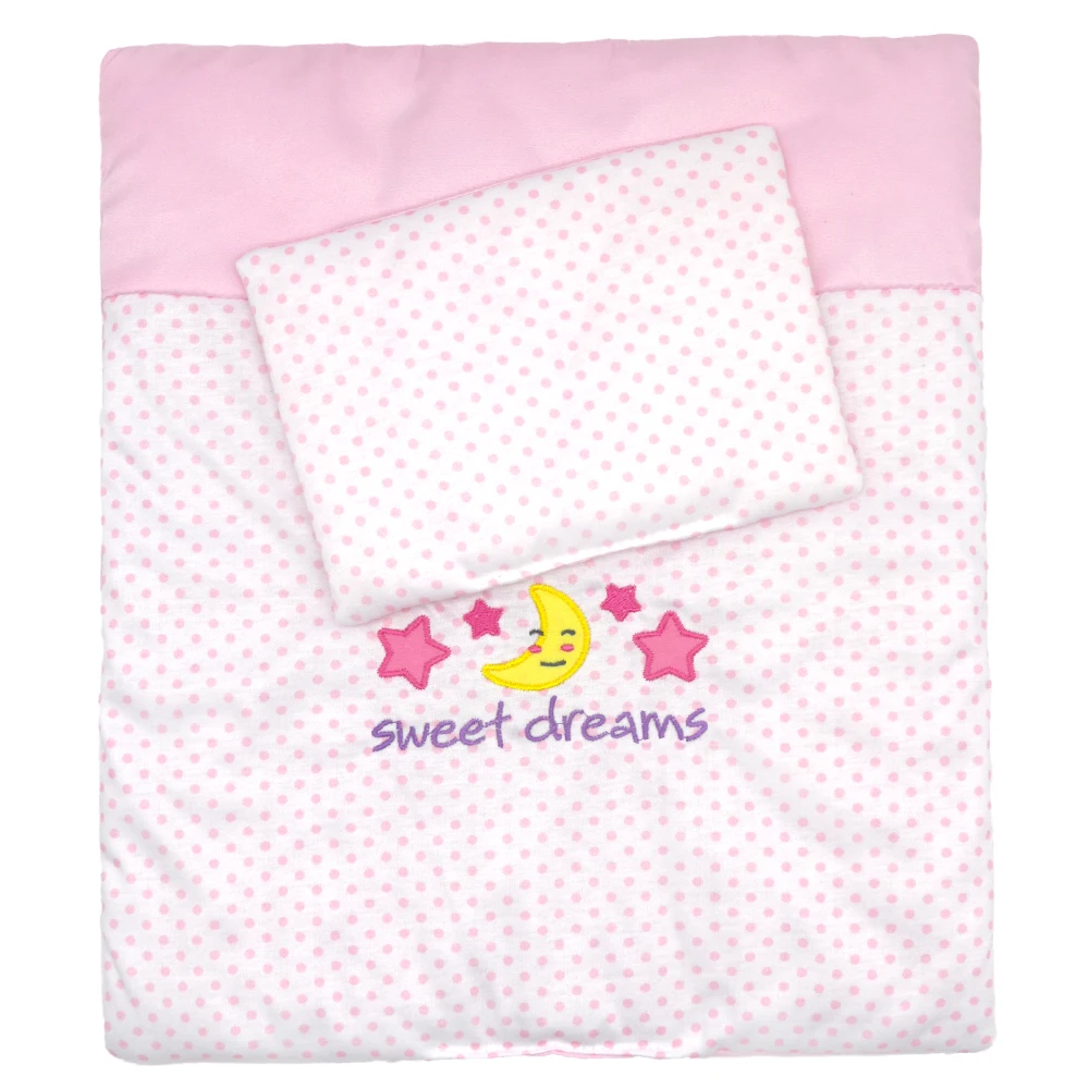 2024  New Pink embroidered blanket pillow for 12-14-16inch, 30-34-38cm  baby doll ,Holiday gifts for children.