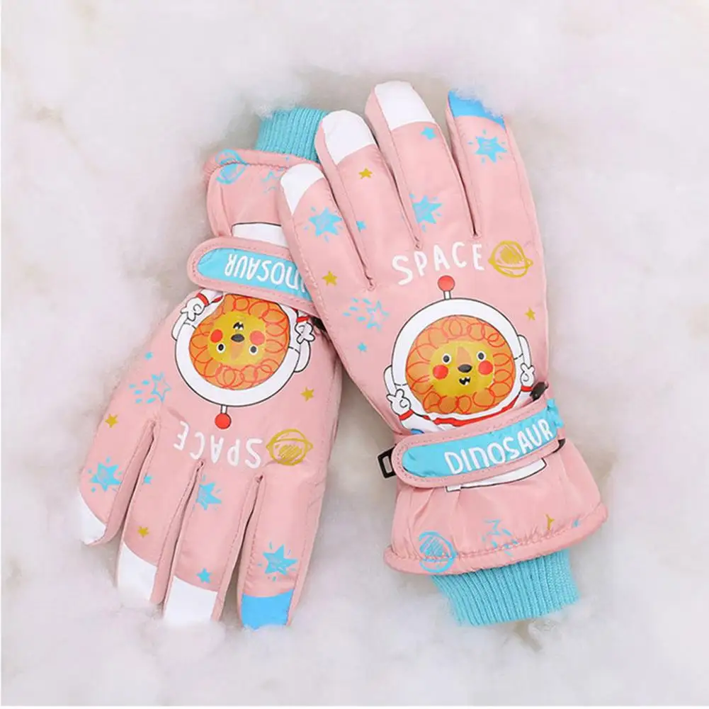 

Thermal Ski Gloves Ski Gloves with Thick Plush Lining Warm Waterproof Winter Kids Snow Gloves with Soft Plush for Toddlers