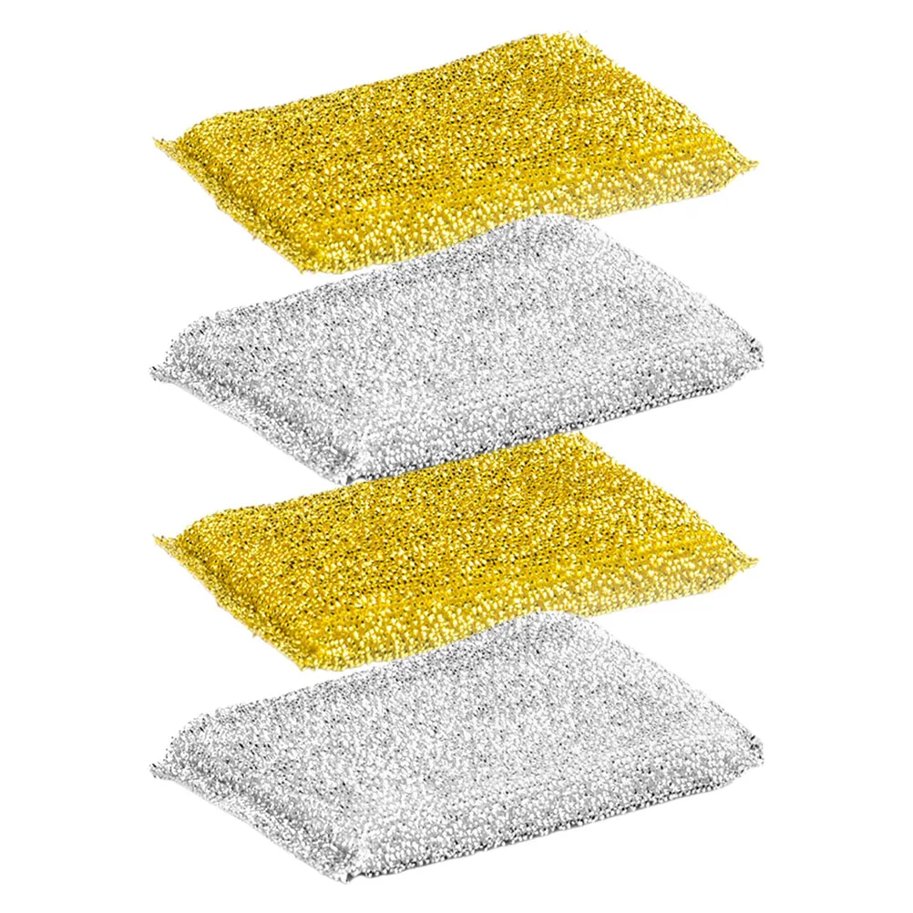 

4Pcs Kitchen Dish Sponge Durable Polyester Thread Multi-function Cleaning Wok Scrub Pot Bathroom Accessories Fast Dry No Smell