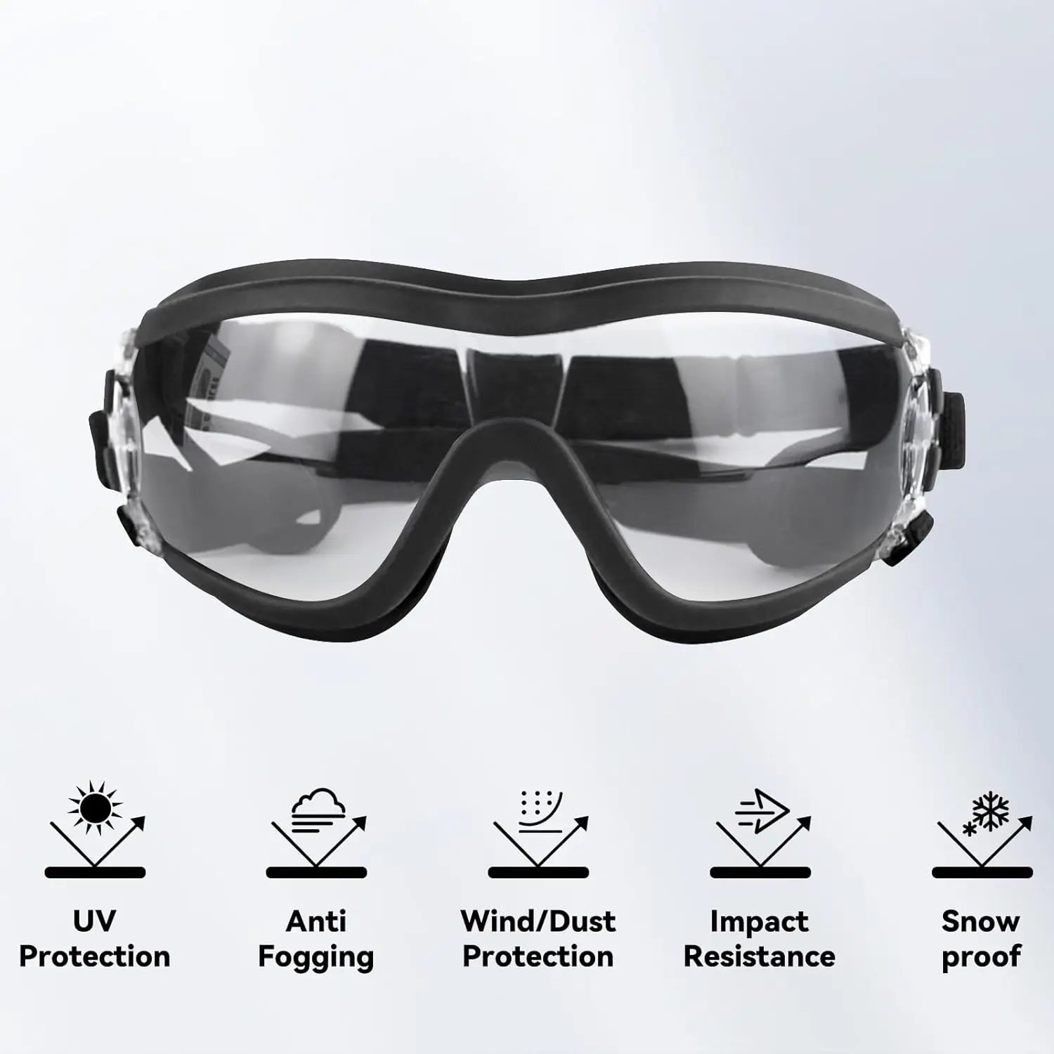 Adjustable Pet Goggles for Dogs Transparent Style Windproof Snowproof UV-blocking Large Eye Wear Protection Glasses dog supplies - view 4