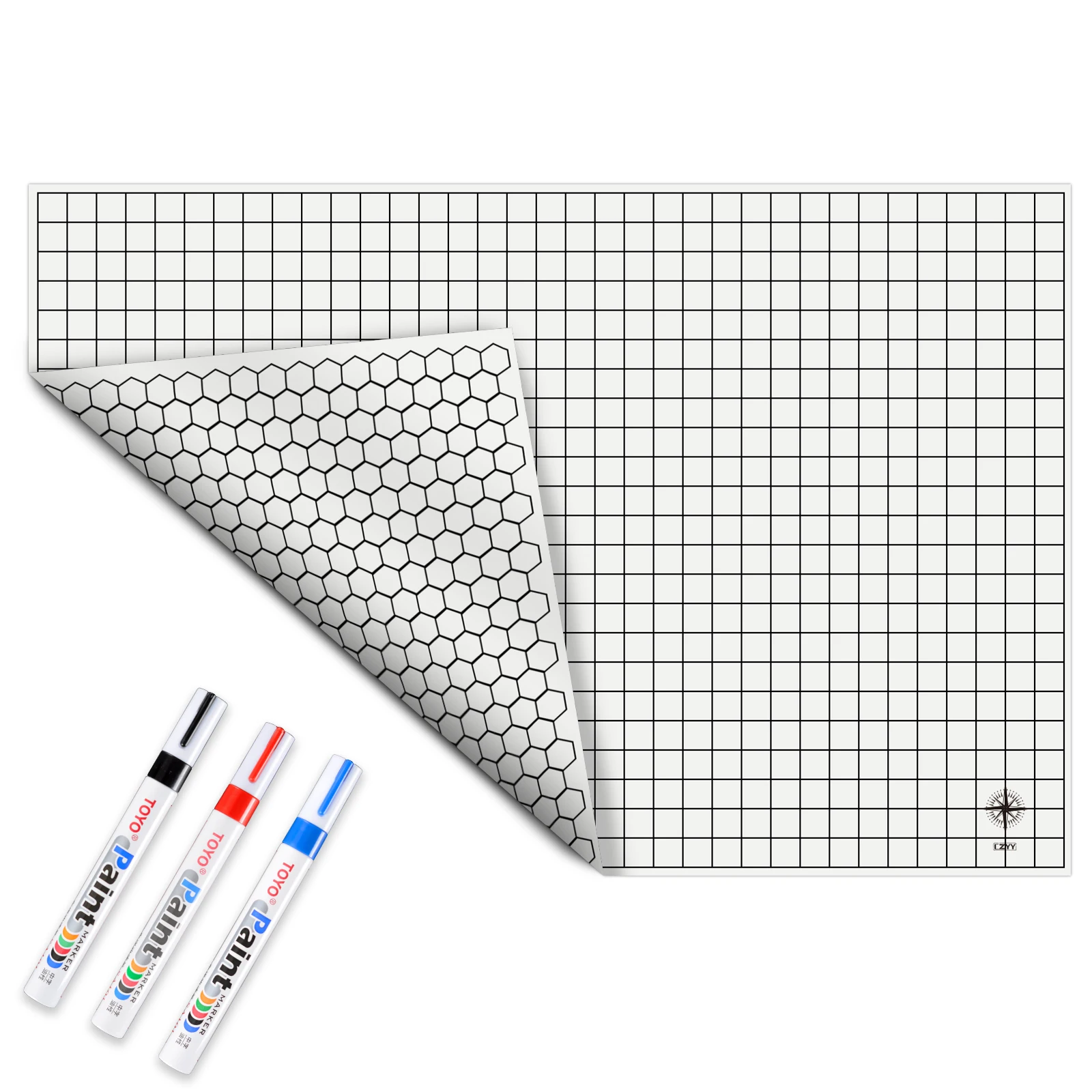 EverGame - Tapis de jeu Donjons & Dragons – 58,4 x 68,6 cm – Carte de jeu de société DND ultime avec jeu de dés – Double face avec grille hexagonale et