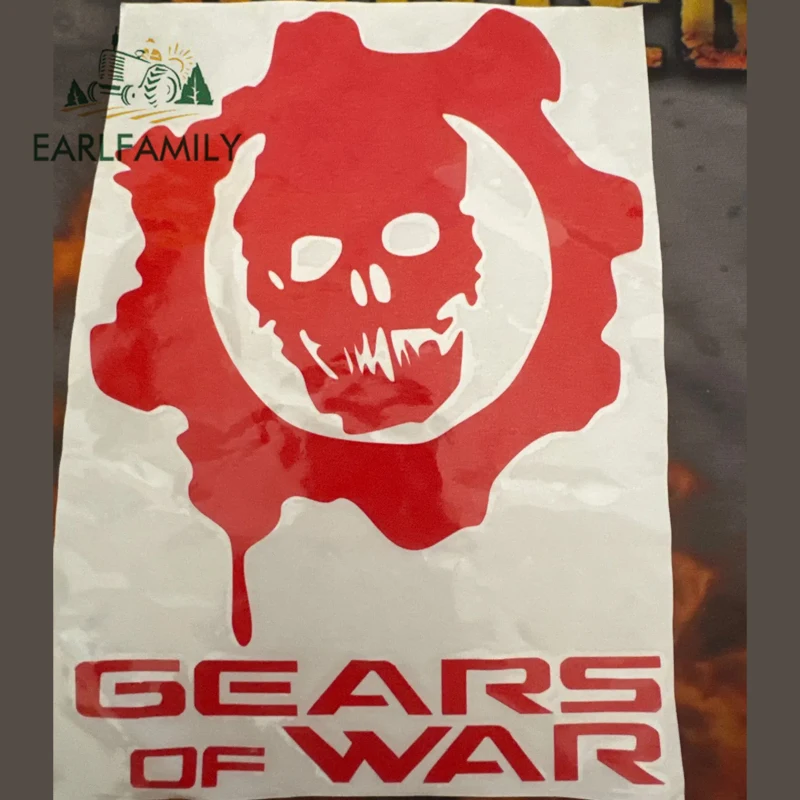 EARLFAMILY 13cm x 10.8cm Gears Of War Game Logo Naklejka samochodowa Odporne na zarysowania Windows Zabawna naklejka Camper Sunscreen Auto Akcesoria