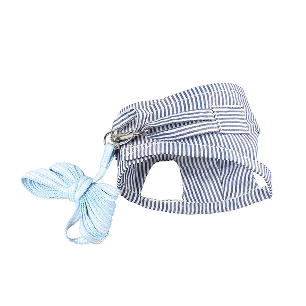 

Pet Pulling Rope Small Pet Harness Lightweight Breathable Stripe Design for Guinea Pig Hedgehog Chihuahua Blue Size L Chest
