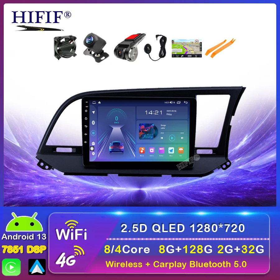 

Android 13 Car Radio For Hyundai Elantra 6 2016 2017 2018 2019 2020 2din GPS Navigation Multimedia Video Player