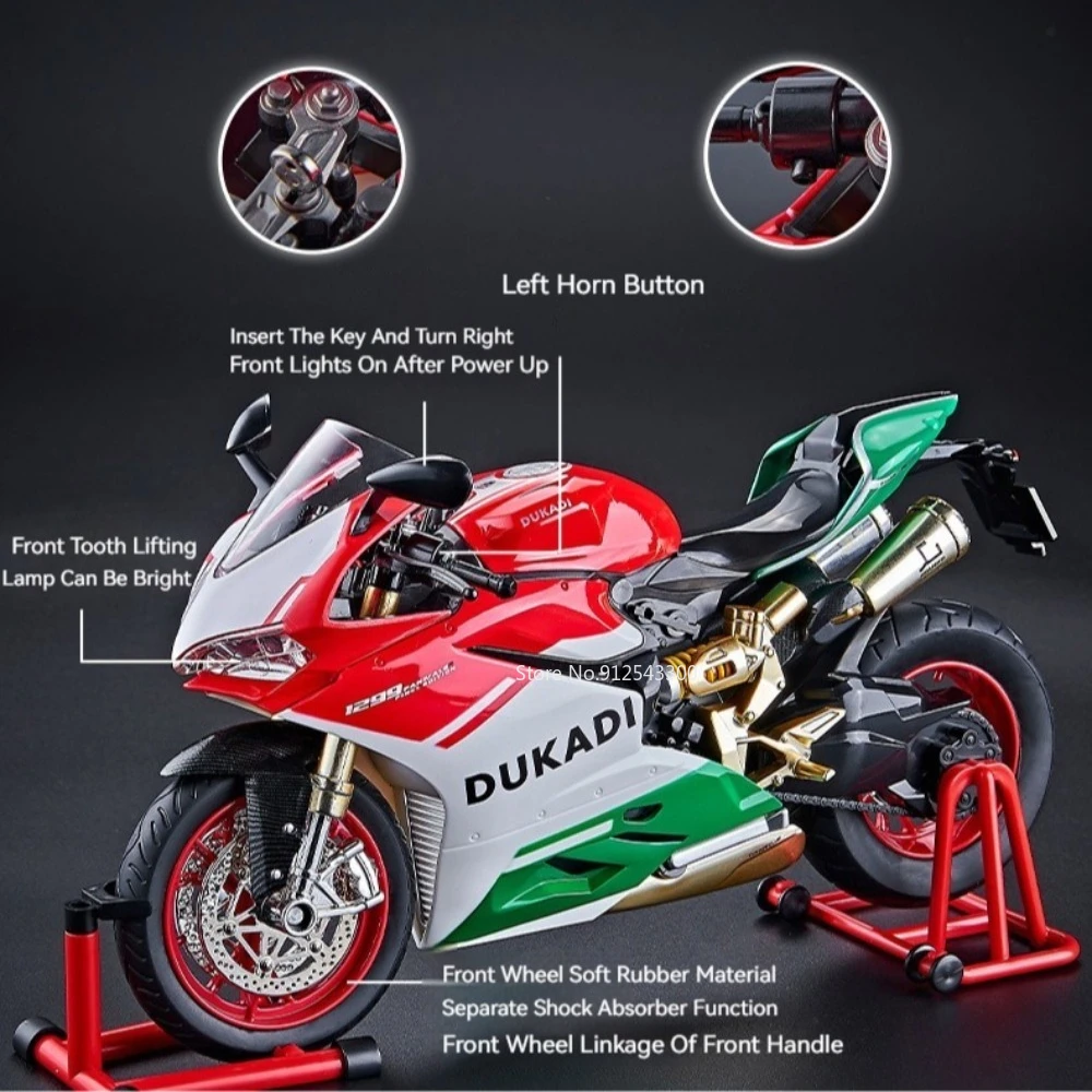 1:9 Schaal 1299 Kawasaki ZX-10R Motorfiets Model Speelgoed Auto Diecast Metaal Schokabsorptie Racing Motor Modellen Jongens Verjaardagscadeautjes