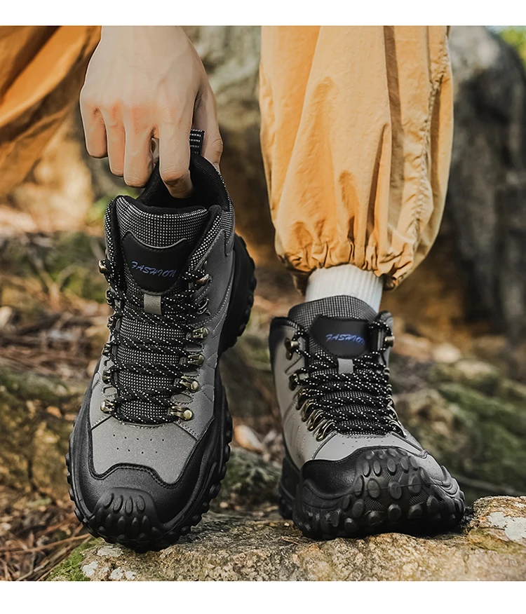 Modische, bequeme und vielseitige Herren-High-Top-Wanderstiefel in großen Größen, ideal für Outdoor-Aktivitäten, Bergsteigen und Reisen, als Geburtstagsgeschenk oder Weihnachtsgeschenk geeignet. – Detail 15