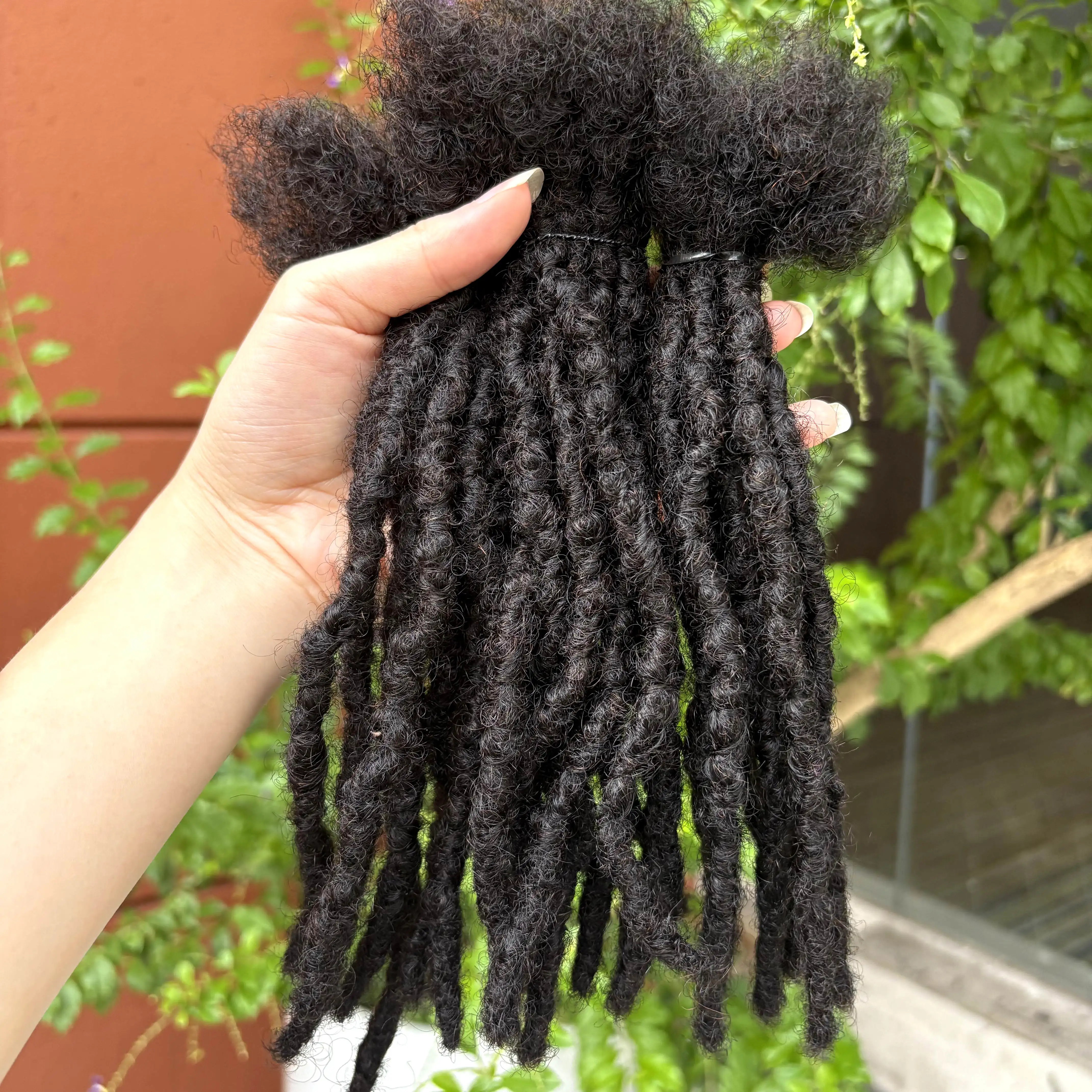 8Inch 0.6cm Regular Dreadlock Extensions Human Hair Thickness Locs Inter Extensions for Women Men Kids Handmade Permanent Locs