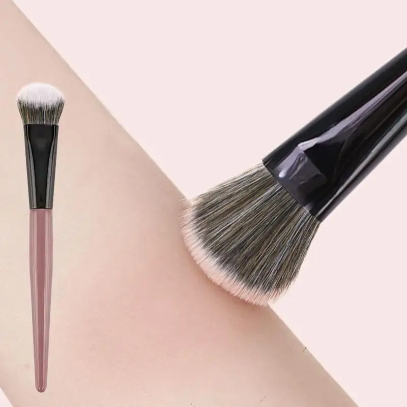 Escova de blush de cerdas macias para bochechas, pó portátil, blush, contorno facial, ferramenta de maquiagem para mulheres, meninas, iniciantes, ferramentas de maquiagem