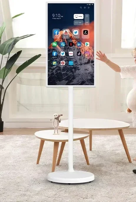 

Battery Power Wireless Portable TV 32Inch Stand Smart TV with Camera Touch Screen display Rotate Android Mobile TV Rechargeable
