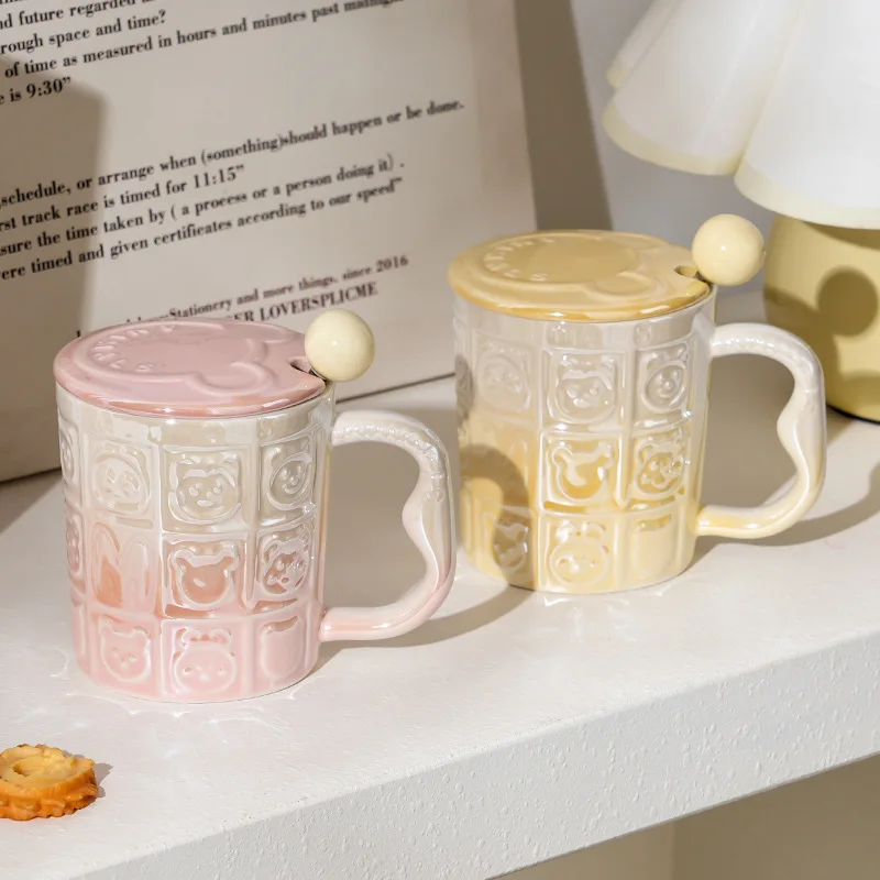 

Керамическая кружка Ins Style с крышкой, высококачественная чашка для домашнего офиса, подарочная коробка, подарочная кофейная кружка премиум-класса