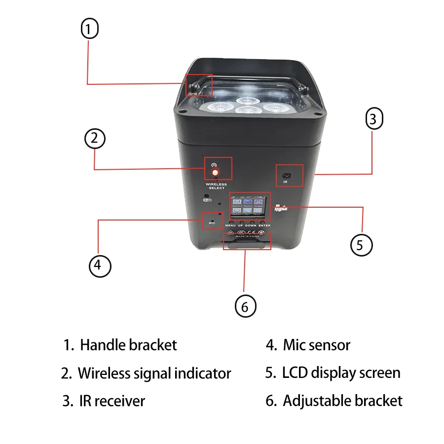 Battery Par light 6x18w RGBWA UV 6in1  Led DMX512 Wifi Remote Control Wash Wall Light For Party DJ Disco Wedding stage light