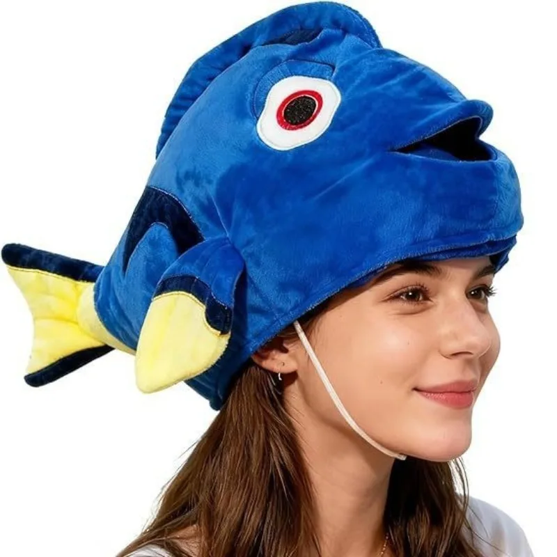 Sombrero de cabeza de pez Emperador Espinado, accesorio para fotos de fiesta, disfraz de animal de dibujos animados, accesorio para fiestas en la playa
