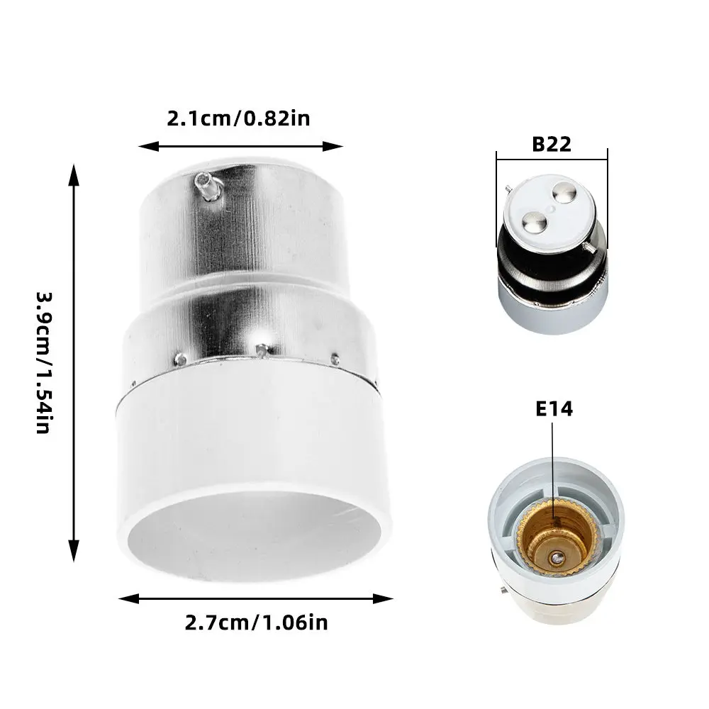 6Pcs Bulb Base Adapter B22 to E14 Socket Converter Anti Burn Light Socket Outlet Adapter for Corridor Home Office Use