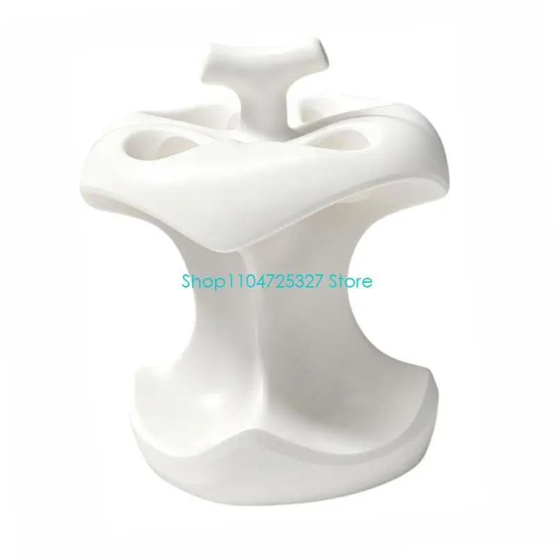 D8KF Curved-Form Electric Toothbrush Holder, 3D-Crafted Polylactic Acid Rack with Flowing Compartments for Vertical Bathroom