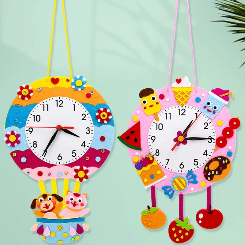 

HOT SALE DIY Clock Toys Montessori Arts Crafts Hour Minute Second Children Cognition Clocks Toys for Kids Early Preschool Gifts