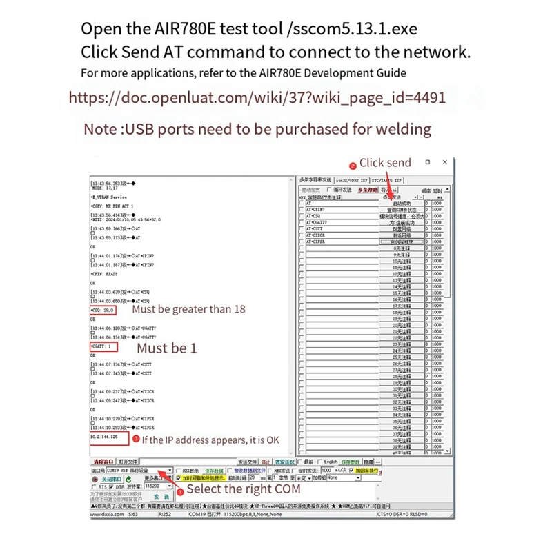 Luat Air780e Módulo 4G, USB, Acesso à Internet, Multi-Funcional, Conveniente, Portátil, Netcom completo