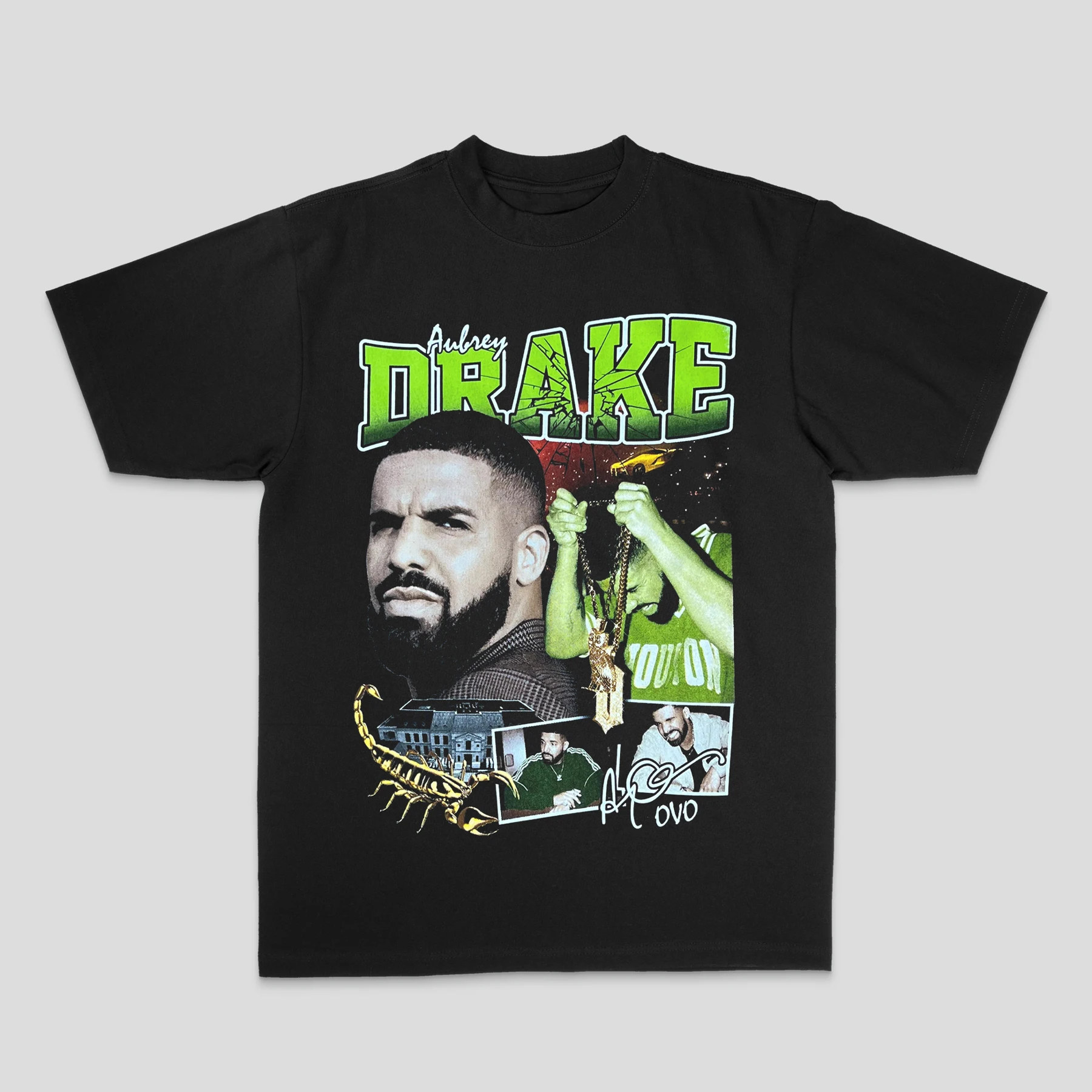 202drake Drake Hip Hop American Men & Women Loose 100% Cotton Direct Spray Summer Loose Short Sleeve T-shirt