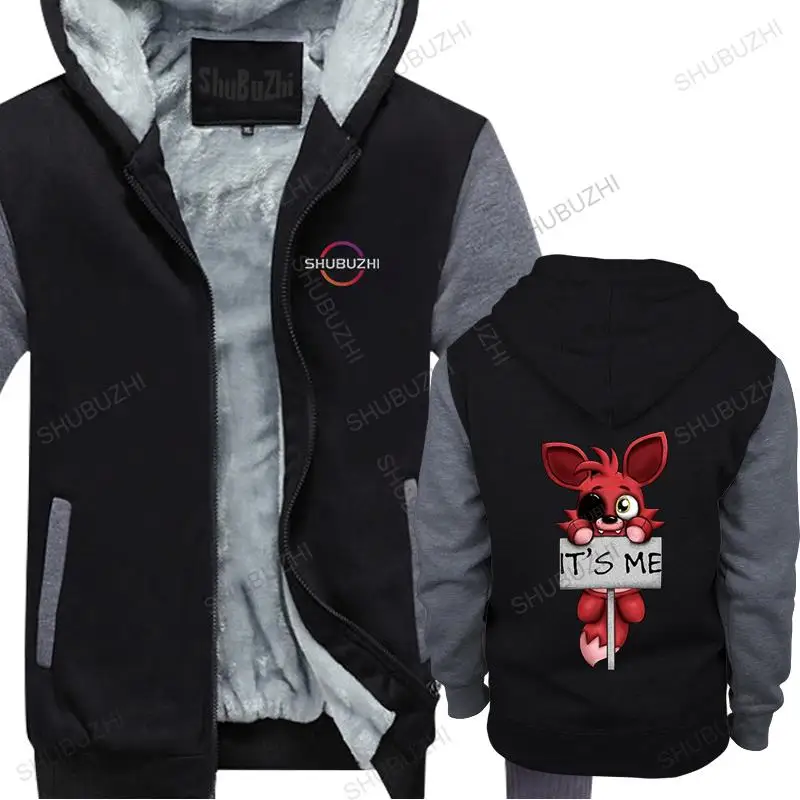 

Men winter brand streetwear hooded zipper FNAF Plush Foxy polyester it's me warm coat men shubuzhi fleece hoodies sweatshirt