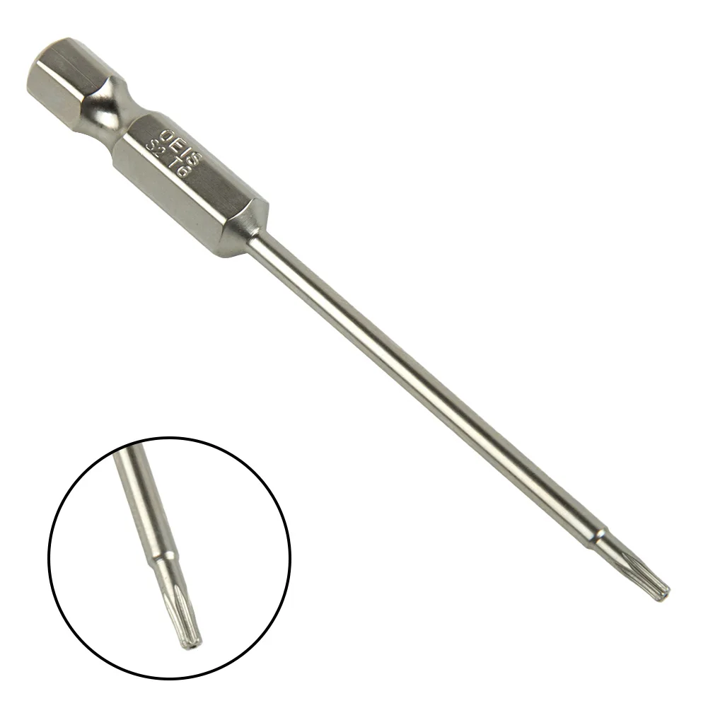 

Screwdriver High Performance Silver Alloy Steel 75mm Torx Screwdriver Bit with Hex Shank T40 Tool for Smooth Screwing