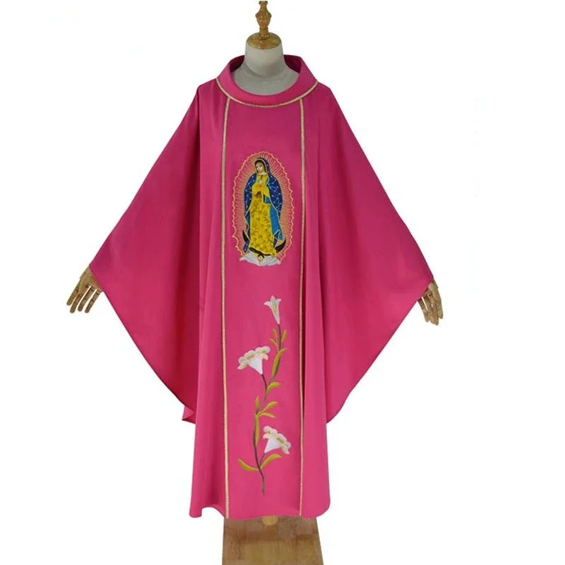 Chasuble Our Lady of Guadalupe Vestments Pastors Costume Christian Liturgical Clergy Robe Churches Catholic Priest Uniform