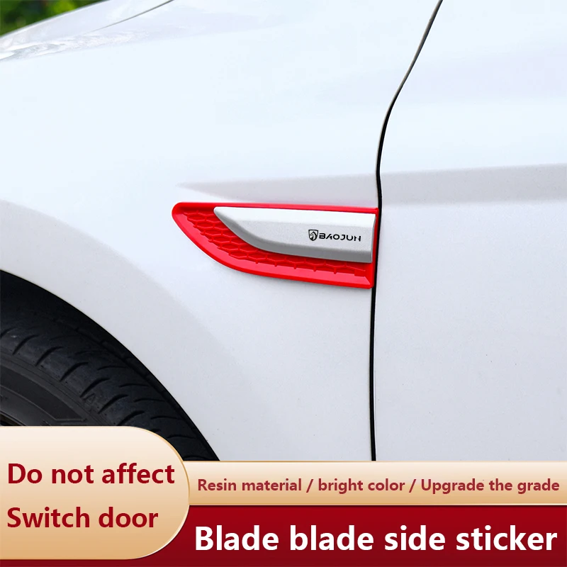 

ABS Resin Car Door Fender Blade Decal Badge Car Body Protective Sticker Decal For Baojun 510 730 360 560 RS-5 530 630 Accessorie