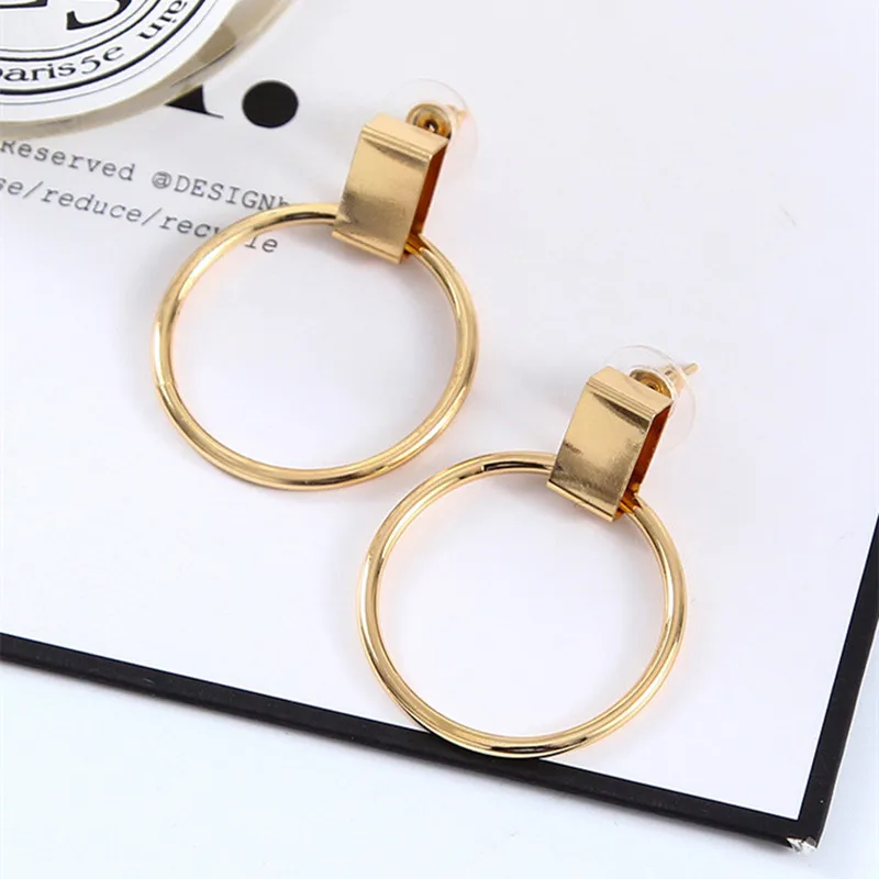 Selling Punk Metal Earrings Fashion Jewelry 2026 Gold Color Big Round Earrings For Women Girls Boucle D'oreille Femme Gifts