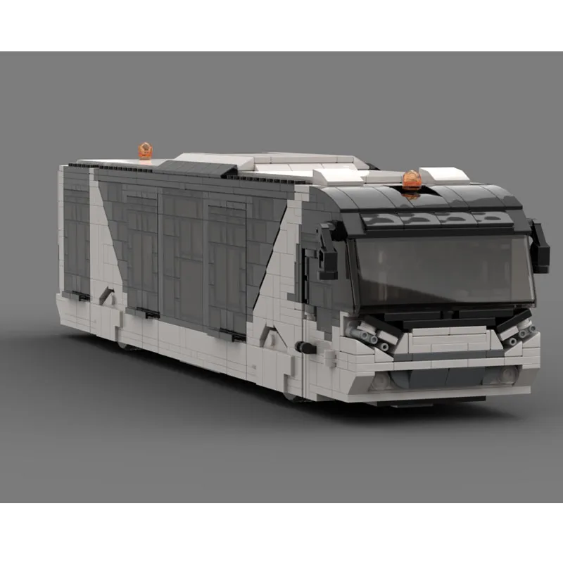MOC-270606 Building Block City Airport Bus Model, 1,349 Pieces, Fun Birthday Toy, Holiday Christmas and New Year Gift Display