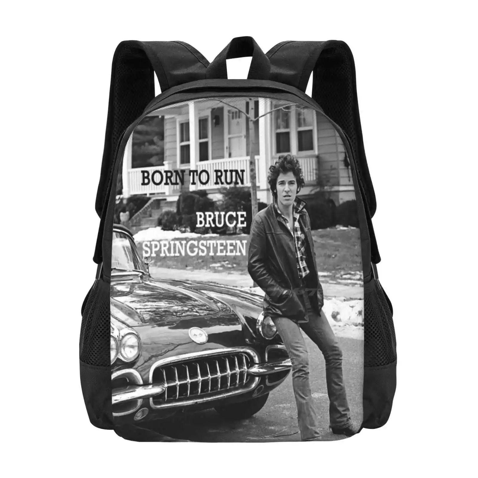 Born To Run ( Hq ) 2 Large Capacity School Backpack Laptop Bags Bruce Music And Roll Folk The Boss E Street Band New Born In