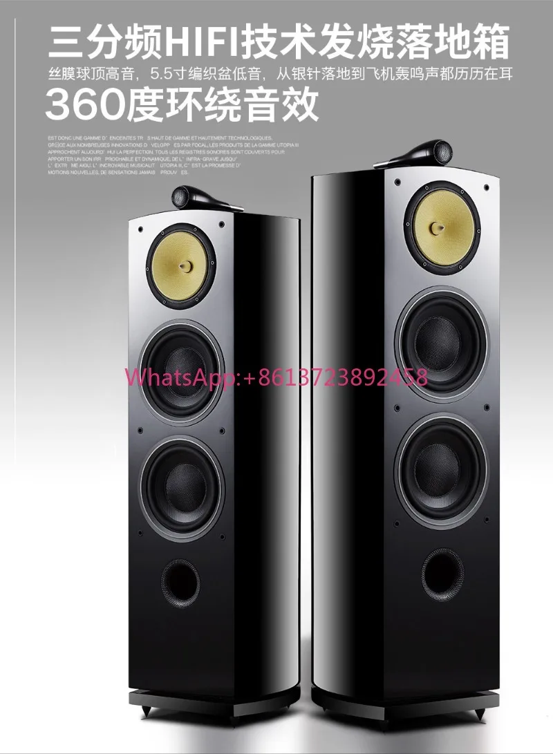 801 Dual 8 Inch Woofer HiFi 3 Way Floorstanding Passive Speaker Nautilus Design High End Home