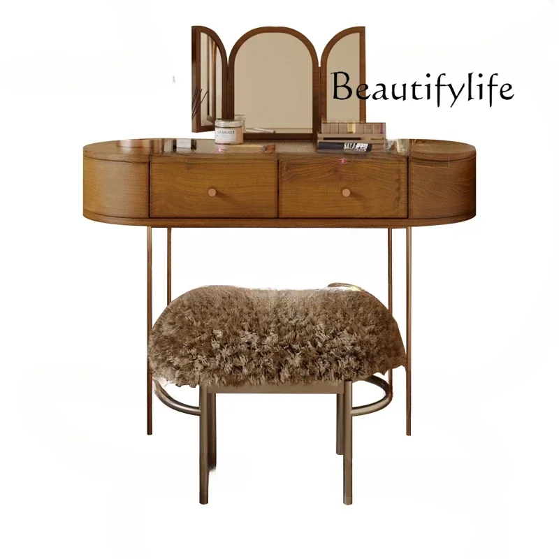 

lxFrench retro style dresser American antique makeup table simple bedroom table furniture