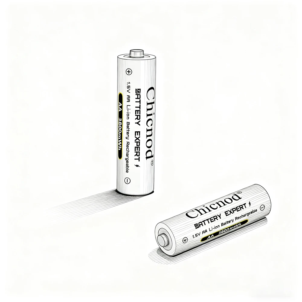 CHICNOD 2-20 قطعة بطارية ليثيوم قابلة للشحن لبطارية ليثيوم أيون 1.5 فولت AA 3800mWh لمروحة بطاريات الماوس اللاسلكية للتحكم عن بعد #5