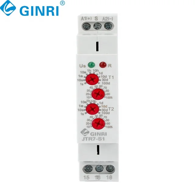 3PCS Ginri JTR7-S1 Asymmetric Cycler AC/DC12V-240V Timer Relay Automotive Adjustable Timer Electronic