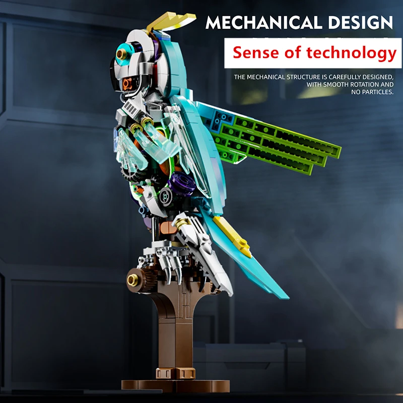 وحدات بناء شبه ميكانيكية ببغاء غريبة MOC ، طوب نموذج كلاسيكي ، إبداعي استوائي متعدد الاستخدامات ، مدينة حيوانات ، أفكار مجموعات
