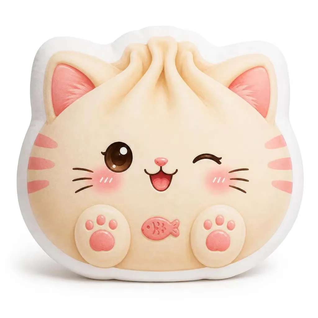 Dumpling Bao Kawaii Blumenförmiges Kissen Unregelmäßiges Stoffkissen Wohndekor Geschenk Schlafzimmer Sofa Dekorativ