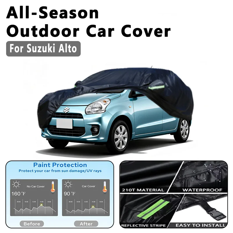

Автомобильный чехол для Suzuki Alto — полная защита на открытом воздухе, водонепроницаемый, пылезащитный, термостойкий, всесезонный, внешние аксессуары