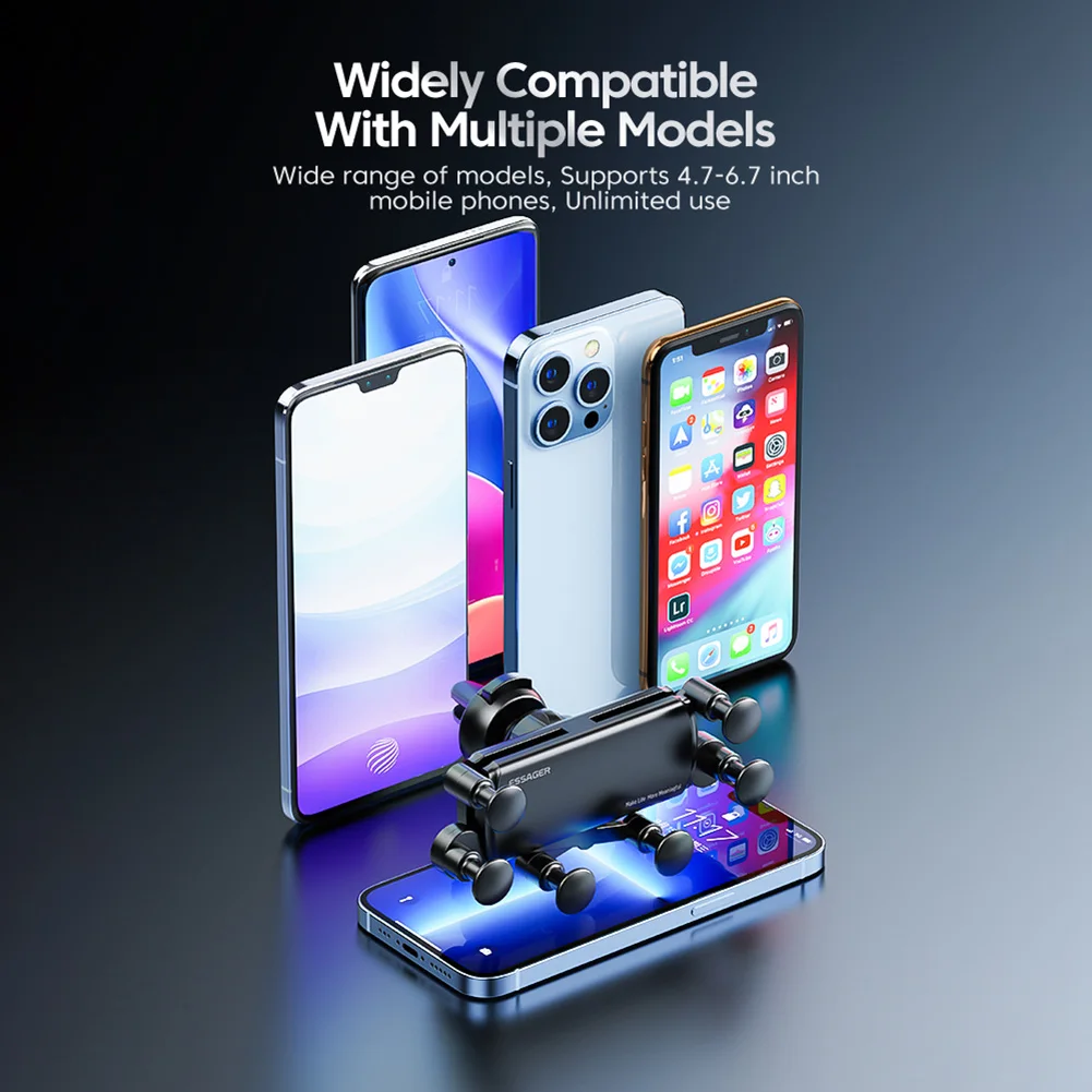 ESSAGER حامل الهاتف المحمول الجاذبية تنفيس الهواء كليب حامل الهاتف حامل 360 قابل للتعديل المضادة للانزلاق آيفون الهاتف الذكي
