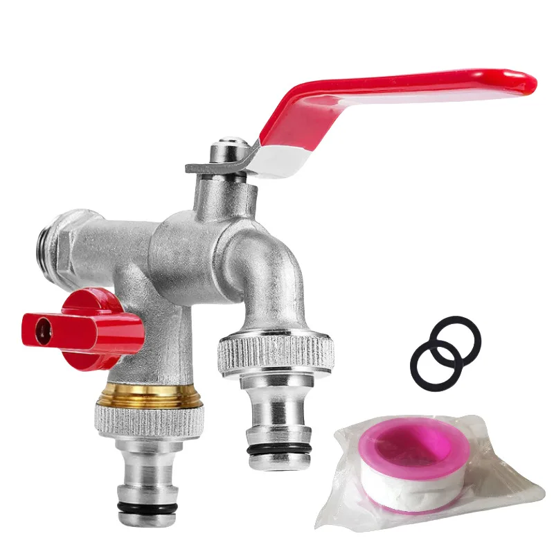 

For Irrigation Systems Dual Water Outlets Copper Water Nozzle For Efficient Gardening Green Crafted From Copper