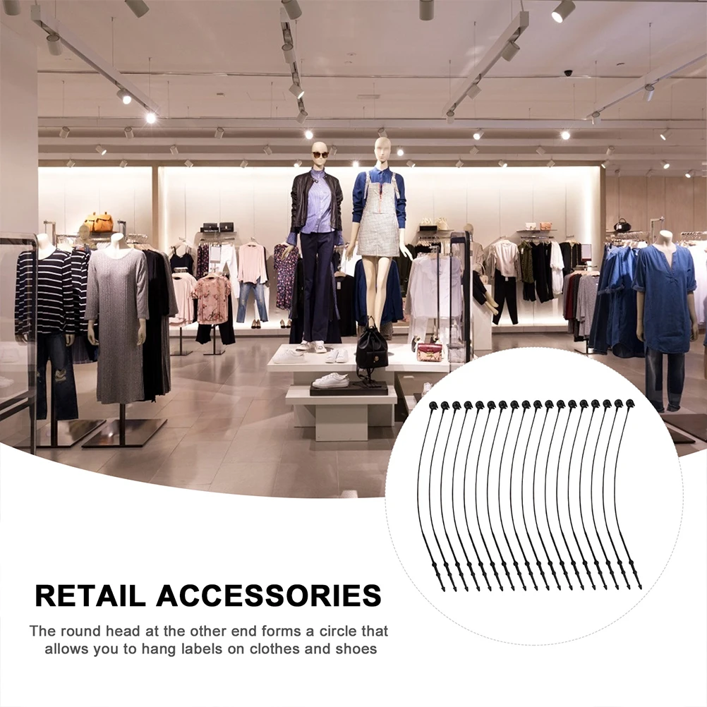 

5000Pcs Price Tag Snap Lock Black Plastic Fasteners Security Loop Tags for Retail Store Labeling Tag Snap Locks