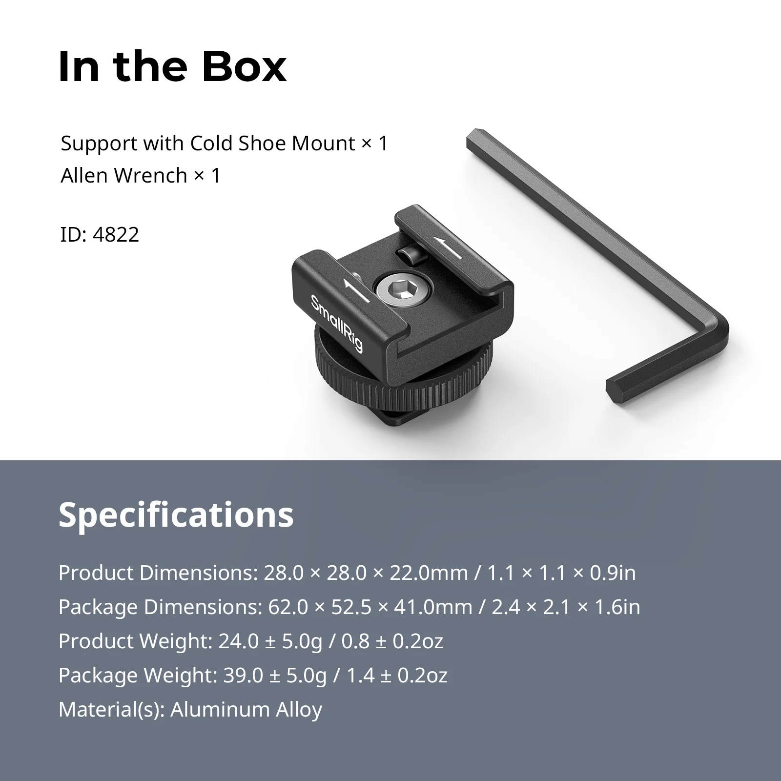 SmallRig Camera Flitser SWireless Draadloze Microfoon Ondersteuning met Cold Shoe Mount voor DJI Mic/Mic 2 voor RODE Wireless GO II -4822