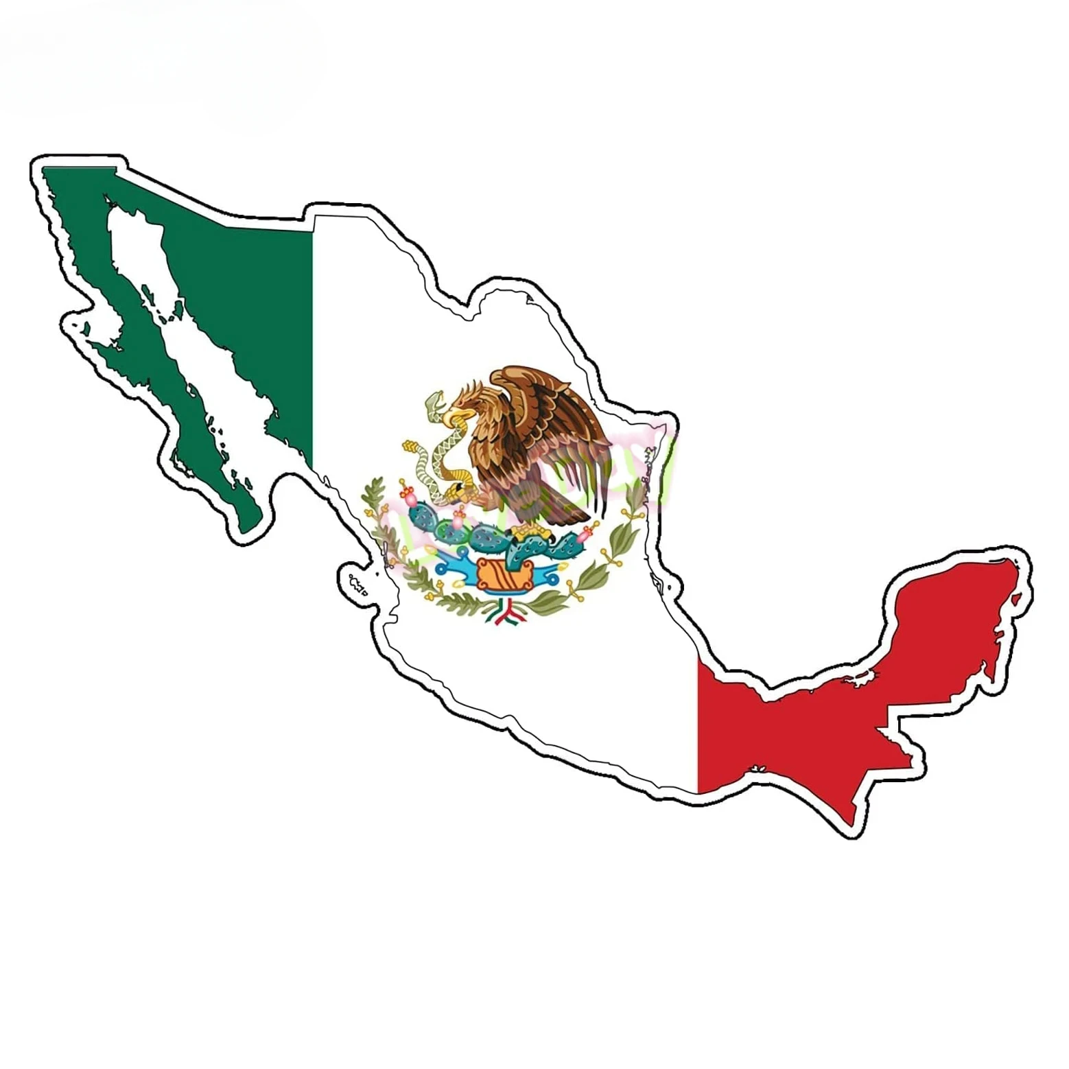 Personalized Customization Flag of Mexico Map High-definition Vinyl Waterproof Reflective Sunscreen Car Stickers