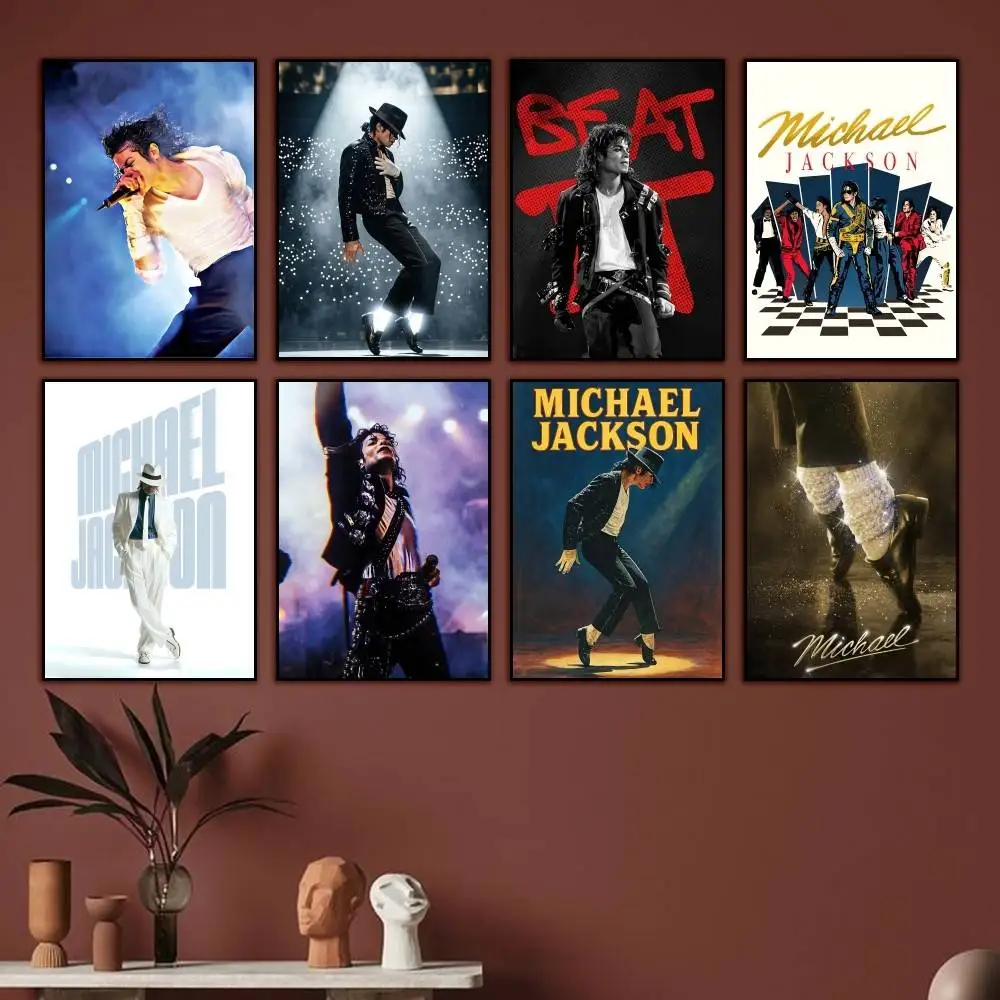 Beat-it MJ-Michael J-Jackson Poster Self-adhesive Waterproof Paper Sticker Coffee House Bar Room Wall Decor