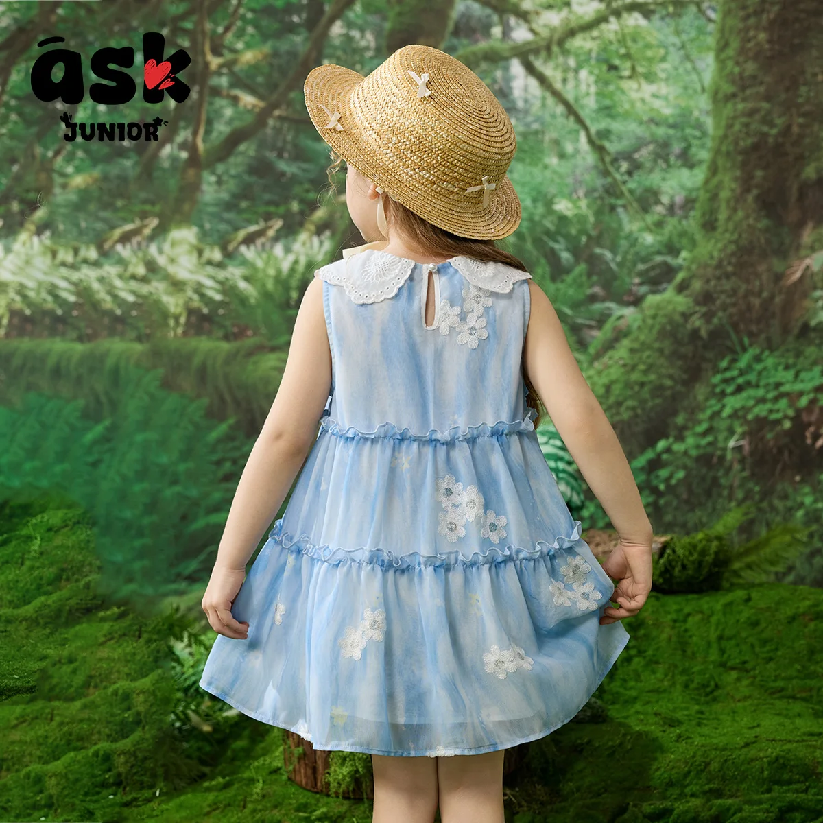 اسأل تنورة الأطفال الصغار الصيف تنفس سترة تنورة دمية طوق كشكش حافة فستان الأطفال والفتيات عطلة تنورة #4