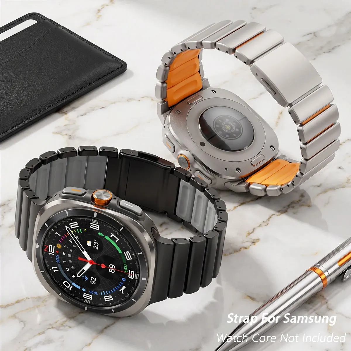 Magnetyczny pasek tytanowy do Samsung Galaxy Watch Ultra 2, pasek ze stopu do Galaxy Watch 9 8 Classic.
