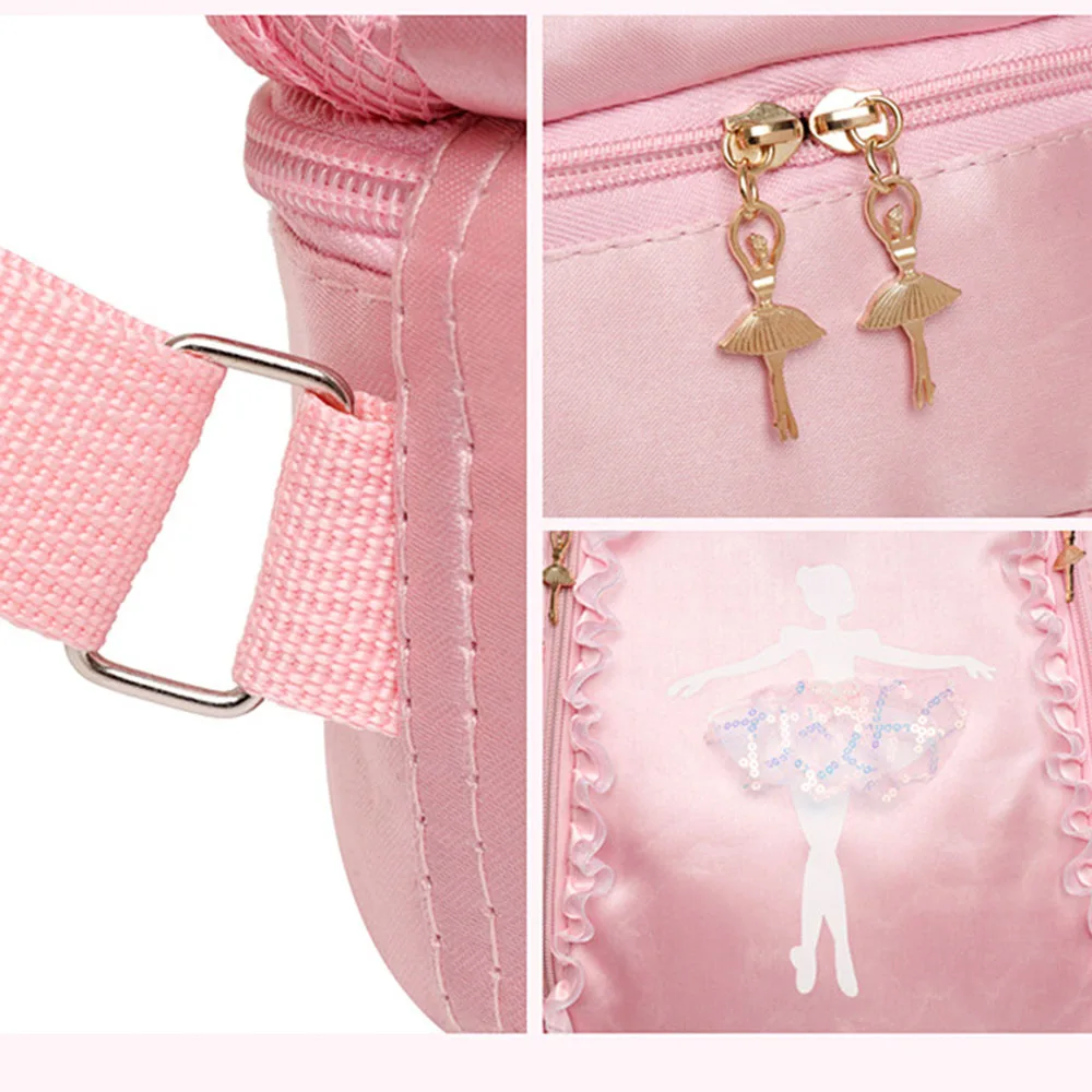 Zaino da ballo per balletto con ricamo personalizzato con scomparto per scarpe separato, borsa da Ballerina per bambine per borsa da ballo per bambini