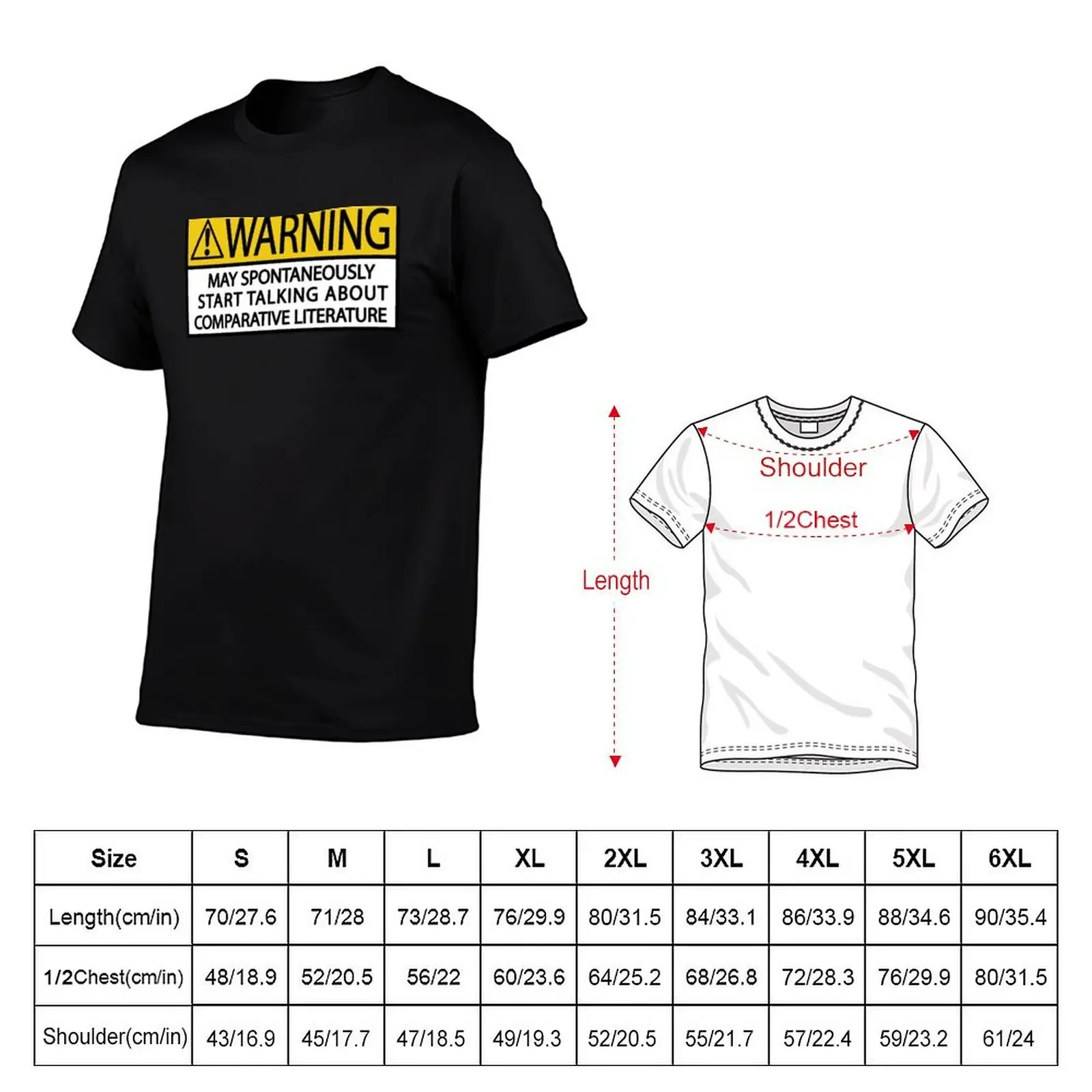 Warning may spontaneously start talking about comparative literature T-Shirt cute tops sublime oversized t shirts for men