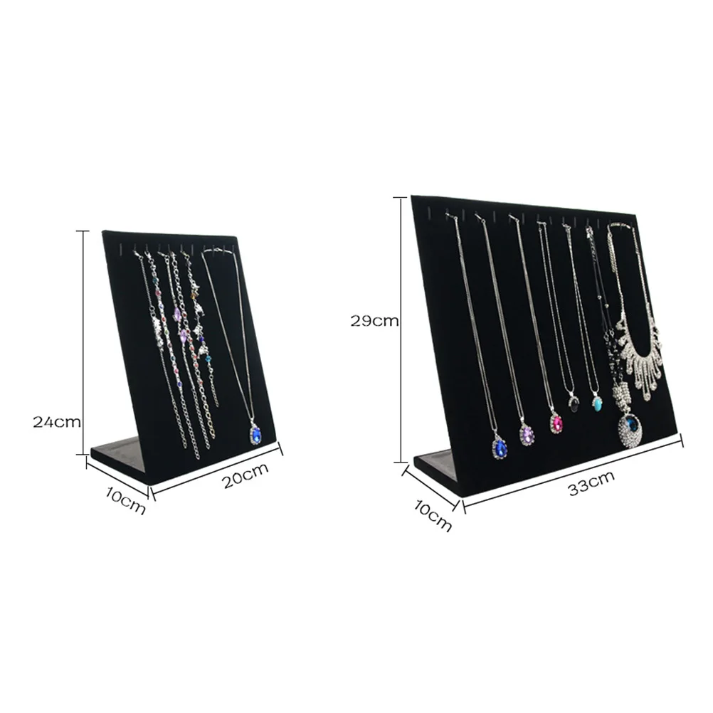 

Black Small Necklace Display Stand Fabric Jewelry Holder Organizer Lightweight Foldable Necklace Chain Bracelet Showcase Display